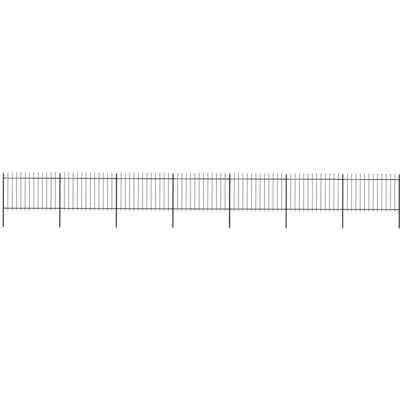 Recinzione Giardino Punta a Lancia in Acciaio 11,9x1,2 m Nera - Nero - Youthup