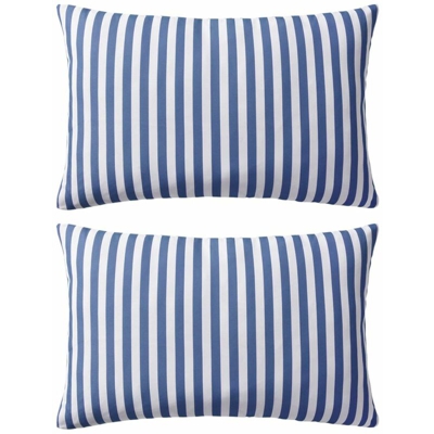 Asupermall - Cuscini da Esterno 2 pz Stampa a Righe 60x40 cm Blu