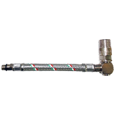 Flessibile d m10x1 in acciaio inox con curva per miscelatore