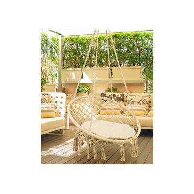 Papillon - Dondolo Sedia Altalena Sospesa Macrame' Lavorata Shabby Corda Giardino