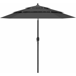 Ombrellone a 3 Livelli con Palo in Alluminio Antracite 2,5 m - Vidaxl precio
