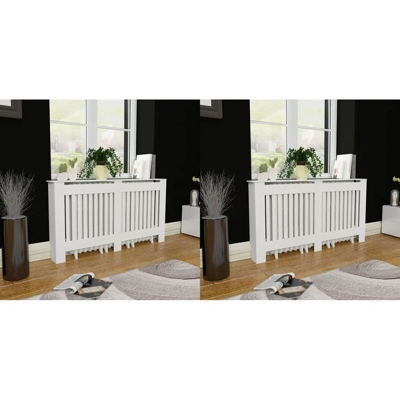 YOUTHUP Copritermosifoni 2 pz in MDF 152 cm Bianco - Bianco