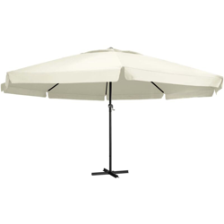Ombrellone da Esterni Palo in Alluminio 600 cm Bianco Sabbia - Bianco - Vidaxl en oferta