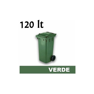 Grecoshop - Cassonetto/Pattumiera/Contenitore/Bidone per raccolta rifiuti uso esterno 120lt Verde