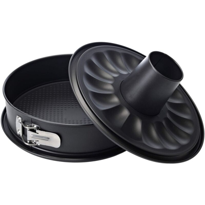Ballarini Patisserie Tortiera 2 Fondi con Cerniera, Alluminio, Nero, Diametro 26 cm