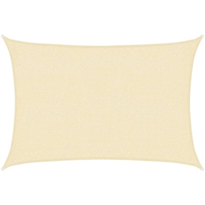 vidaXL Vela Parasole 160 g/m² Crema 2x3 m in HDPE - crema