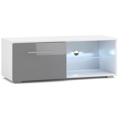 Mobile Tv Modernista Punes Bianco / grigio Lucido 200 Cm Led