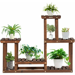 Scaffale Porta Fiori 4 Ripiani Legno, Portafiori Giardino, Scaffale per Piante da Interno e Esterno, Materiale in Legno di Abete, 90 x 25 x 73 cm características