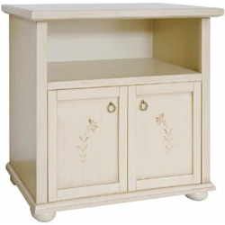 Mobile Porta Tv In Legno Shabby Chic Avorio Patinato Decorato en oferta