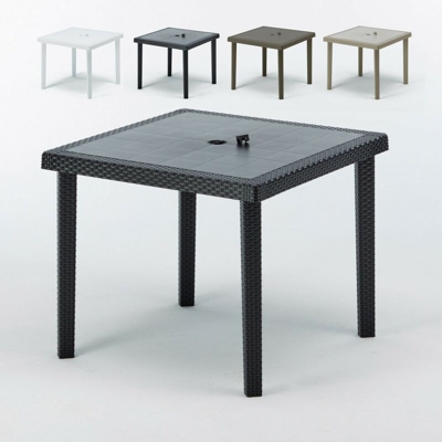 12 Tavoli bar poly rattan quadrati 90x90 Boheme | Nero - Grand Soleil