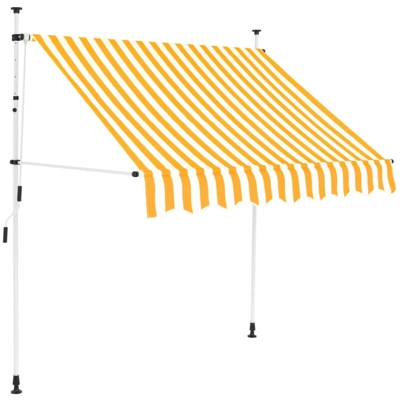 Tenda da Sole Retrattile Manuale 150cm Strisce Gialle e Bianche