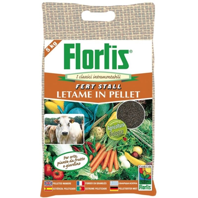AMMENDANTE STALLATICO biologico IN PELLET PELLETTATO organico 5 KG FLORTIS