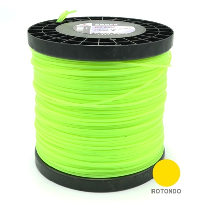 Abrek - D. 3,3 MM X 210 MT TONDO FILO DECESPUGLIATORE VERDE BOBINA TESTINA GIARDINO
