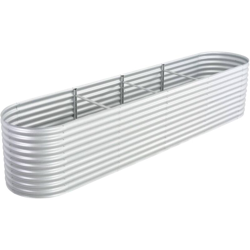 Letto Rialzato Giardino 400x80x81 cm in Acciaio Zincato Argento en oferta