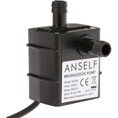 Asupermall - Pompa sommergibile mini brushless DC, 5W, DC12V, prevalenza 3,5 m, resistenza alla temperatura 0 ~ 100 ¡æ