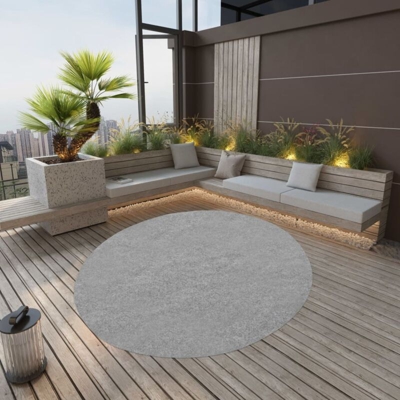 Erba Artificiale con Tacchetti D. 170 cm Grigio Rotondo - Grigio - Vidaxl