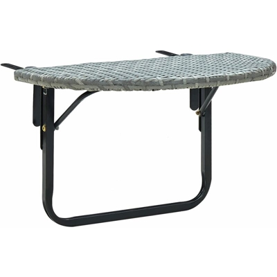 Tavolo da Balcone Grigio 60x60x50 cm in Polyrattan - Grigio - Vidaxl