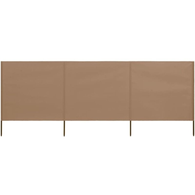 Paravento a 3 Pannelli in Tessuto 400x160 cm Grigio Talpa - Marrone - Vidaxl