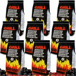 Deuba Sacchi di bricchetti 27kg bricchette di carbone barbecue carbonella 9 sacchi x 3kg en oferta