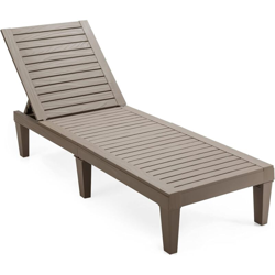 Costway - Chaise Longue per Cortile, Lettino Reclinabile da Esterno con Schienale Regolabile, Lettino Sdraio da Giardino per Cortile Spiaggia Balcone en oferta
