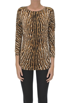 Animal print jersey top