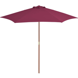 Ombrellone da Esterni con Palo in Legno 270 cm Rosso Bordò - Rosso - Vidaxl características