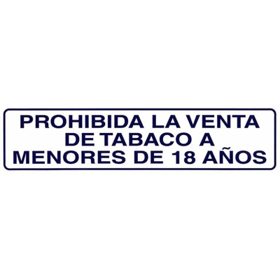 Etichetta 250x63 mm. Vendita vietata Tabacco 18 anni