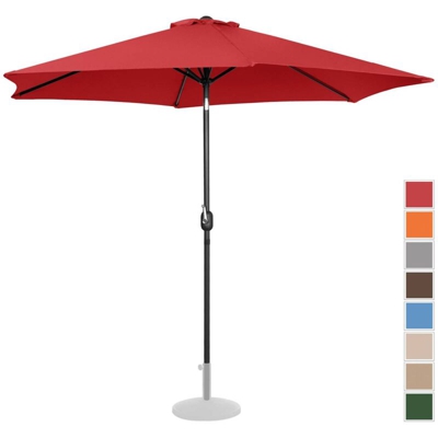 Ombrellone Palo Centrale Grande In Rosso Esagonale Ø300 Cm Giardino A Braccio