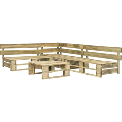 YOUTHUP Set Divani da Giardino con Pallet 4 pz in Legno - Marrone precio