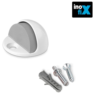 Fermaporta EDM 66646 con vite in metallo bianco (blister) - Inofix