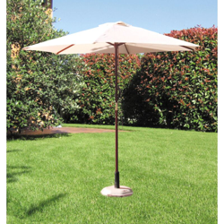 I Giardini Del Re - Koem ombrellone tondo struttura in legno e top ecru' in poliestere 250 cm da giardino esterno en oferta