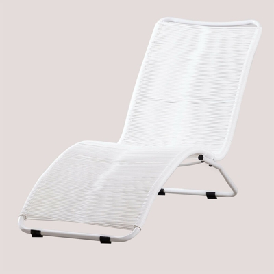 Lettino Acapulco Bianco Polietilene – Acciaio - Sklum