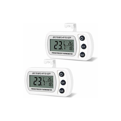 Thsinde - Termometro digitale da congelatore, termometro da frigorifero in 2 parti, impermeabile, con display LCD a gancio per la lettura dei valori características