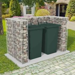Gabbione in Rete in Acciaio per 2 Cassonetti 180x100x120 cm - Argento - Youthup en oferta