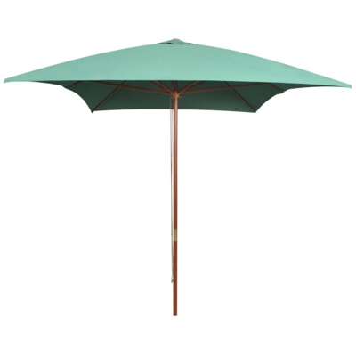 Ombrellone 200x300 cm con Palo in Legno Verde - Verde - Vidaxl