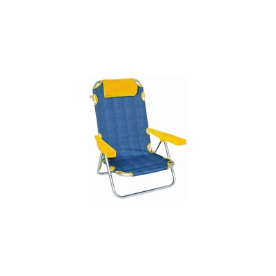 Generico - Spiaggina sdraio con struttura in alluminio e tessuto in jeans arancione 53x61x81cm - Arancione