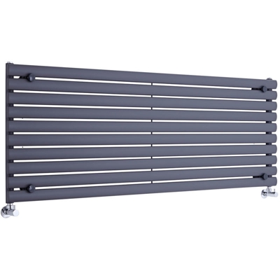 Hudson Reed Revive Radiatore Termoarredo di Design Orizzontale Moderno - Termosifone Con Finitura In Antracite - Design a Colonna Ovale - 590 x 1600