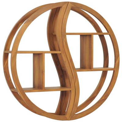 Mensola Yin Yang 100x20x100 Cm In Legno Massello Di Teak