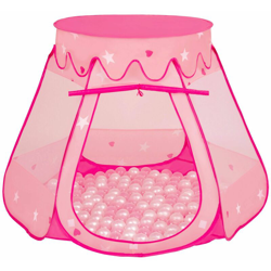 Selonis Tenda 105X90cm/600 Palline Castello Con Palline Colorate Per Bambini, Rosa:Rosa Chiaro/Trasparente - rosa:rosa chiaro/trasparente precio