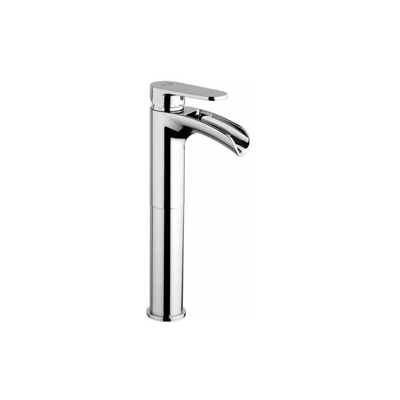 Miscelatore lavabo tipo alto erogazione cascata Alba 0LB00494JA00 | Cromo - Senza piletta di scarico - Jacuzzi Rubinetteria