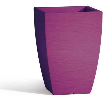 Vaso Con Sottovaso Aloe In Resina Quadr. Viola