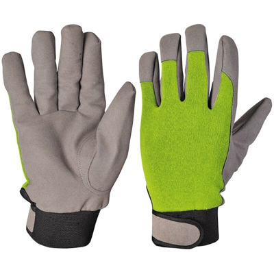 GUANTI DA GIARDINO IN COTONE ED ECOPELLE TG L - Verdemax