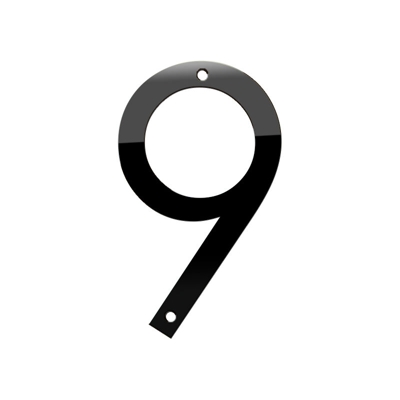 Numero civico 5 pollici Numero in acciaio inossidabile durevole 9 Nove numeri esterni moderni 3D resistenti agli agenti atmosferici per la cassetta