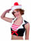 Cappello da marinaio con pompon rosso per adulto en oferta