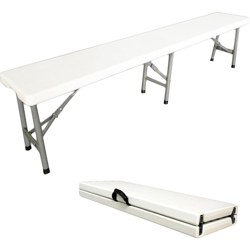 Panca In Plastica Resistente, Panca Portatile Pieghevole, 183 x 43 x 30 cm, Bianco, Pieghevole a metà, Capacità di seduta: 2 a 4 persone per banco características
