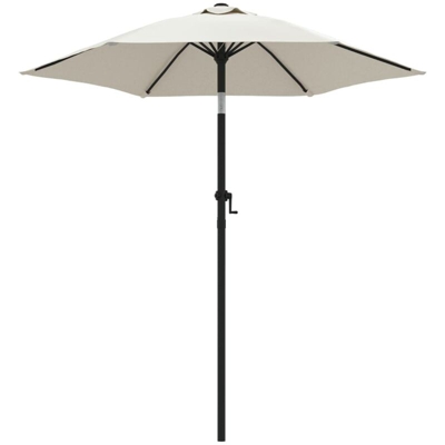 Ombrellone Bianco Sabbia 200x211 cm in Alluminio - crema - Vidaxl