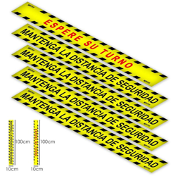 Rotulacion Floor Distance Security and Shift. Adesivi per segnaletica. 5 unità rettangolari, 10 x 100 cm AFT 15073100 en oferta