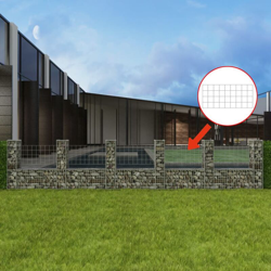 Gabbione in Rete ad U in Acciaio Zincato 570x20x100 cm - Argento - Youthup en oferta