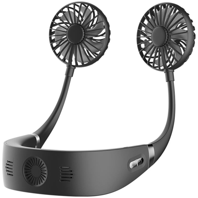 Ventilatore da collo portatile a mani libere Mini ventilatore USB ricaricabile Ventola di raffreddamento personale con regolazione a 3 velocita a 360