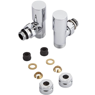 Coppia di Valvole Per Termosifoni e Scaldasalviette - Raccordo Maschio 3/4' - Adattatori Ø12mm Rame - Controllo Manuale - Accessori Riscaldamento